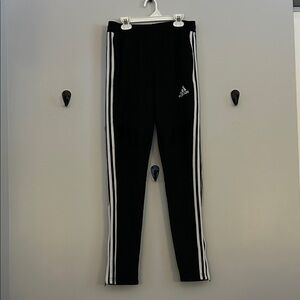 Adidas Kids Black Joggers with White Stripes